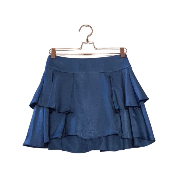 Geren Ford silk blue mini skirt sz 2 - Picture 1 of 5